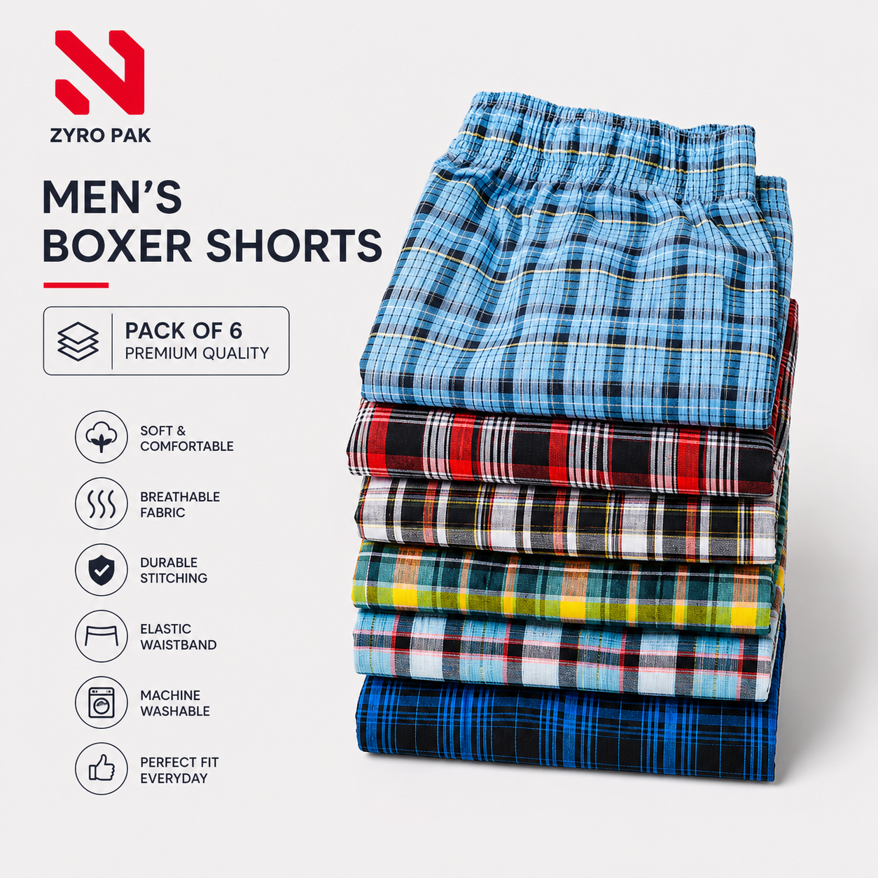 Premium Mens boxer Pack of six