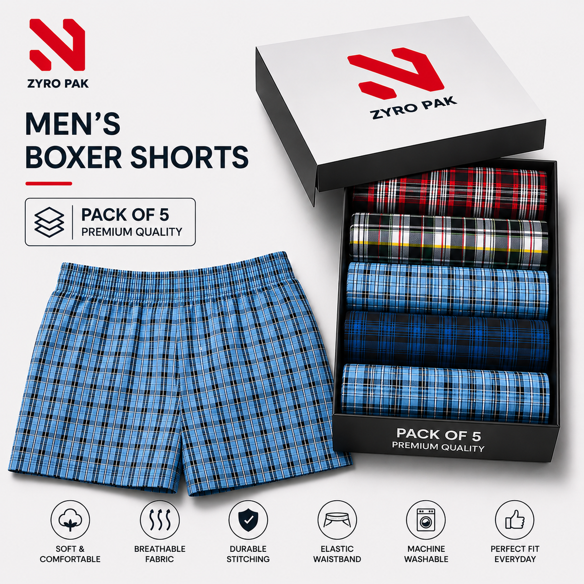 Premium Boxers Pack of Five