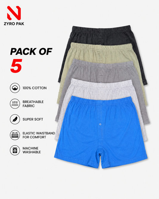 Zyro Premium Boxers export Quality Pack of Five