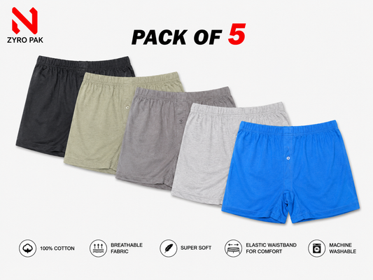 Zyro Premium Boxers export Quality Pack of Five