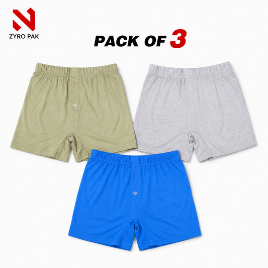 Zyro Premium Boxers export Quality Pack of 3