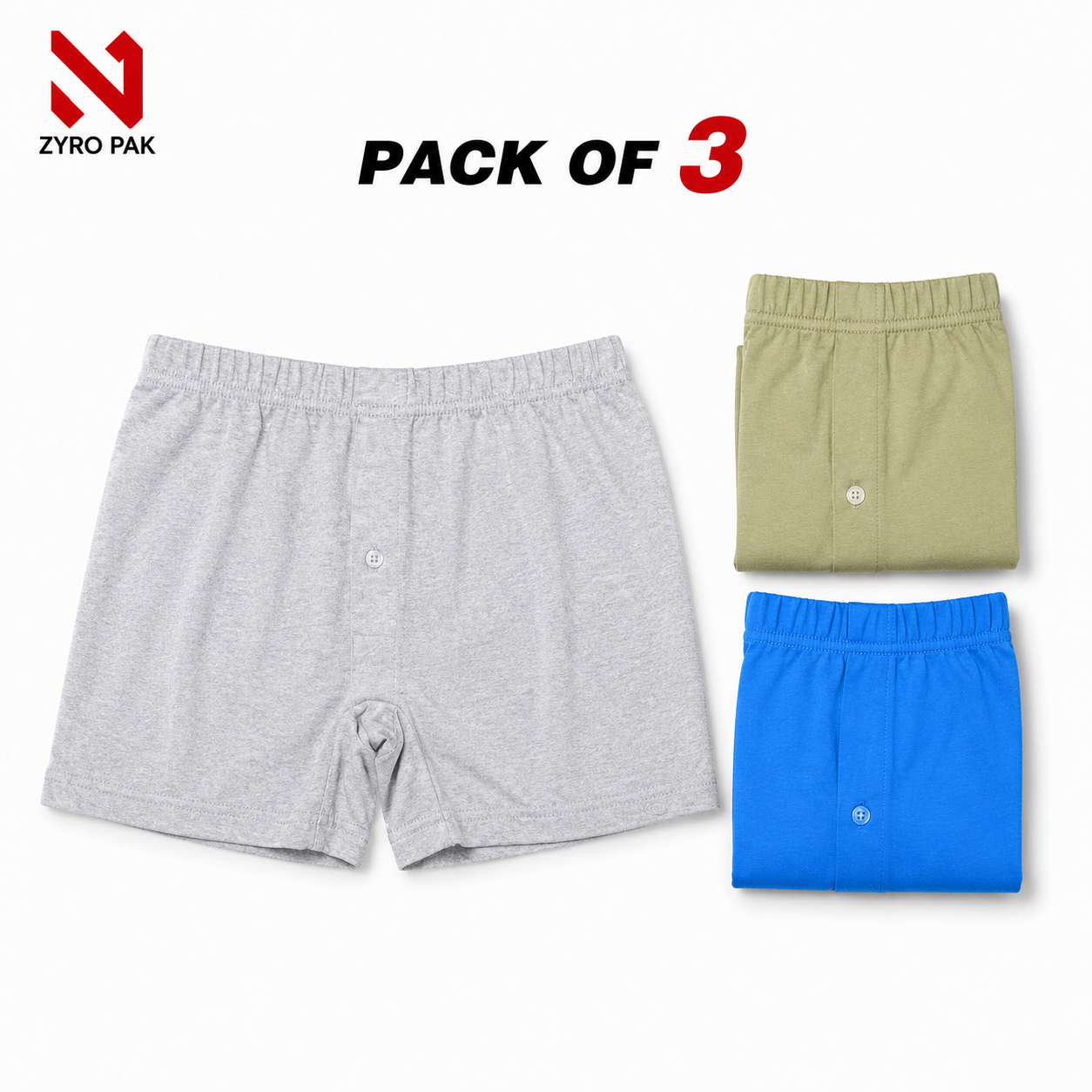 Zyro Premium Boxers export Quality Pack of 3