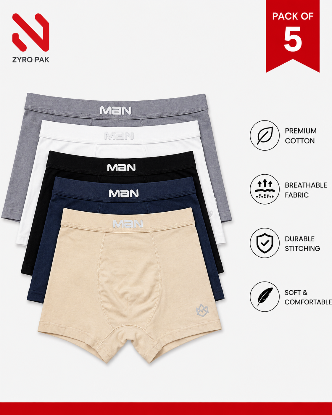 Premium Boxers Pack of 5
