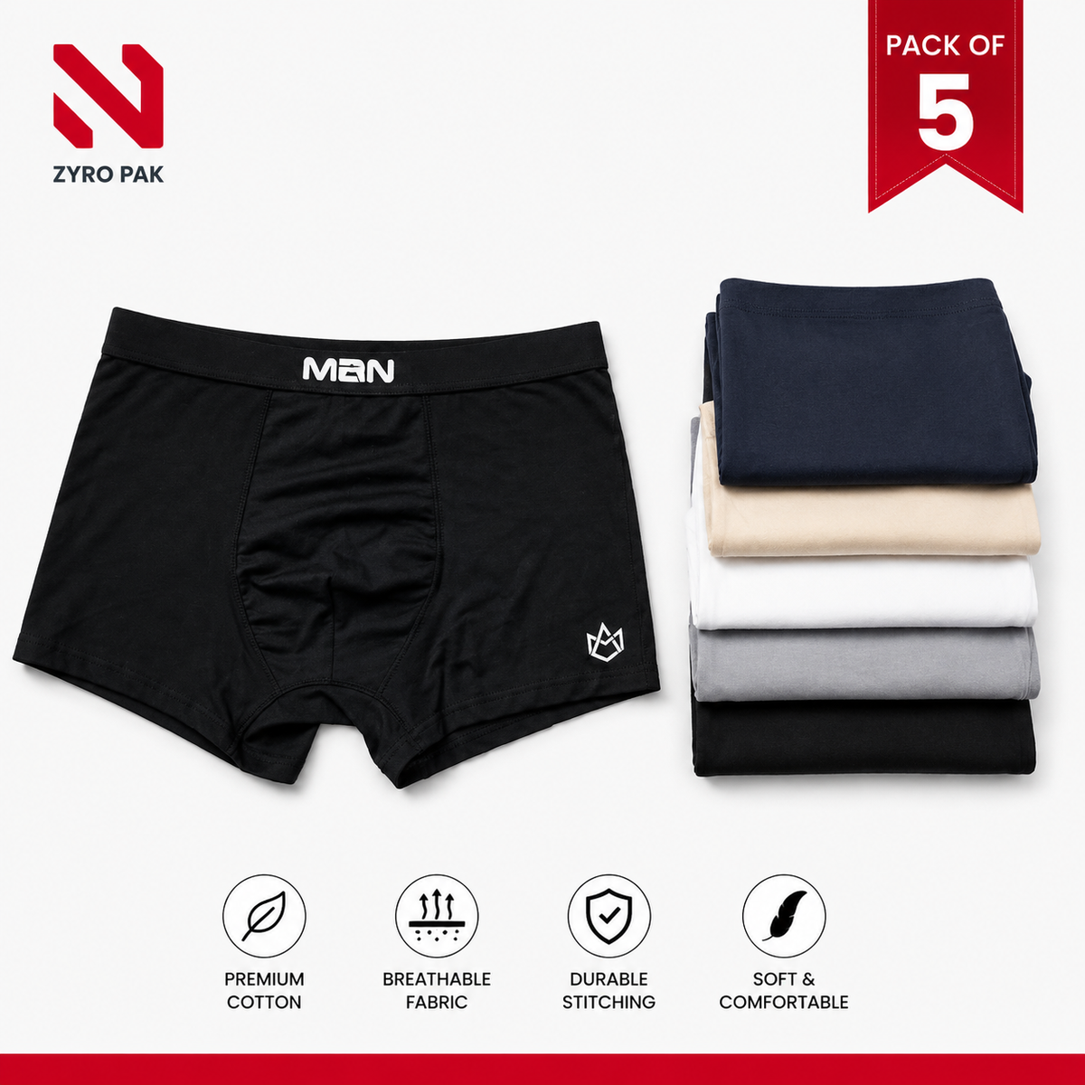 Premium Boxers Pack of 5