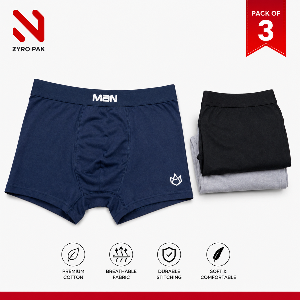 Premium Boxers Pack of 3